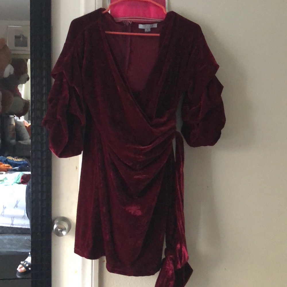 Red velvet dress